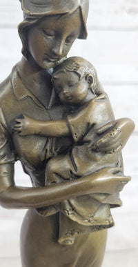 Mother Holding Baby Child Bronze Sculpture Vitaleh 14" x 7"