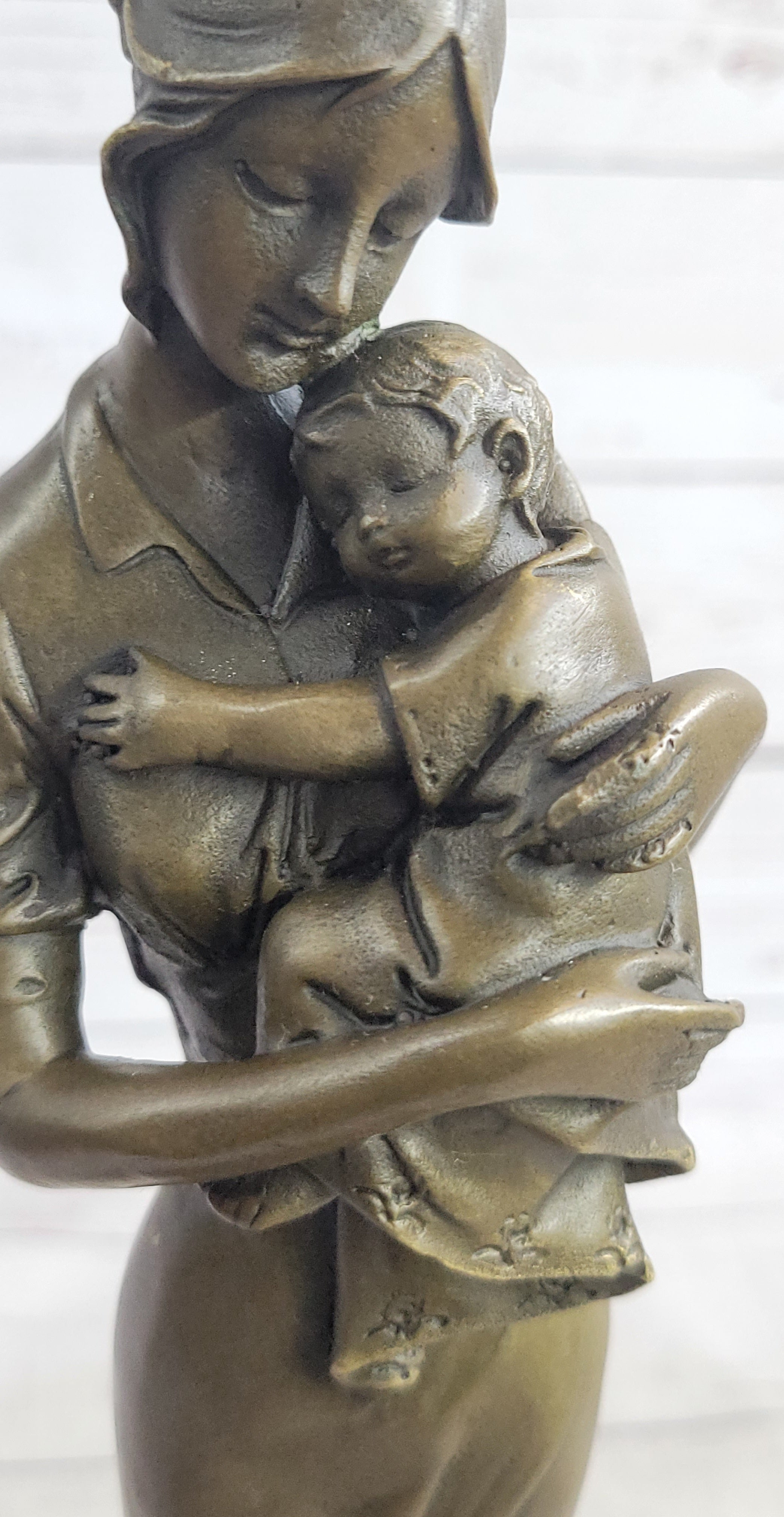 Mother Holding Baby Child Bronze Sculpture Vitaleh 14" x 7"