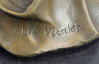 Mother Holding Baby Child Bronze Sculpture Vitaleh 14" x 7"