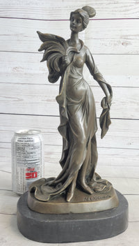 Art Deco Woman Bronze Sculpture 14" x 7"
