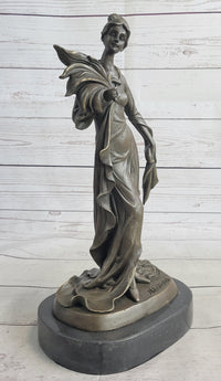 Art Deco Woman Bronze Sculpture 14" x 7"
