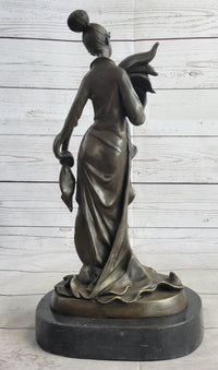 Art Deco Woman Bronze Sculpture 14" x 7"