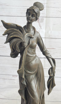 Art Deco Woman Bronze Sculpture 14" x 7"