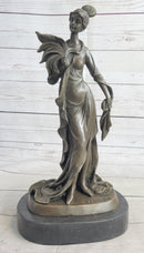Art Deco Woman Bronze Sculpture 14" x 7"