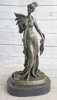Art Deco Woman Bronze Sculpture 14" x 7"