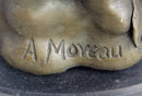 Bronze Candle Holder Cherubim Hearts Love 9" x 6"