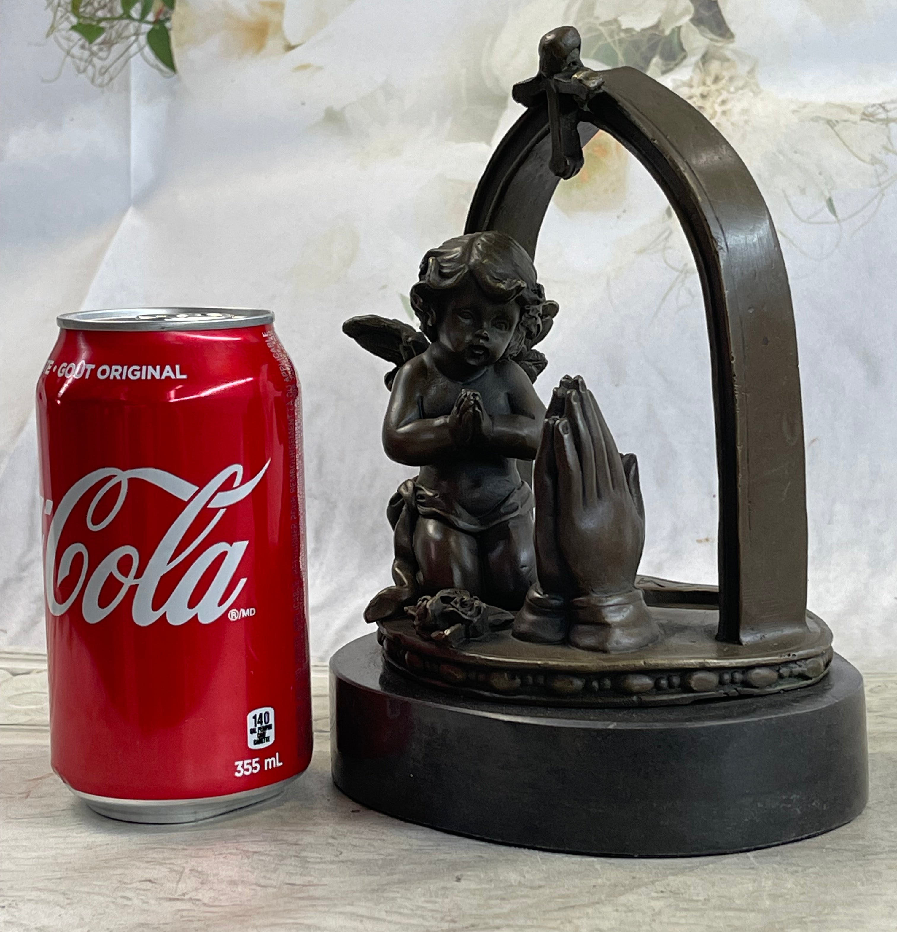 Bronze Art Deco Winged Angel Religion Artwork