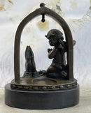 Bronze Art Deco Winged Angel Religion Artwork