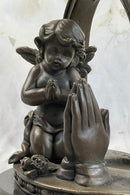 Bronze Art Deco Winged Angel Religion Artwork