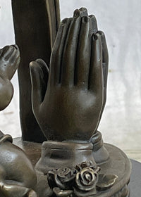 Bronze Art Deco Winged Angel Religion Artwork