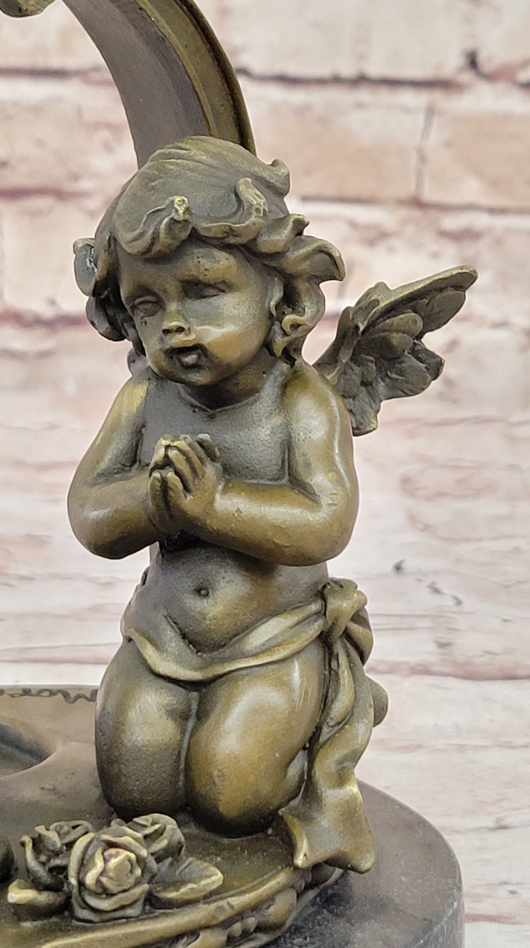 Praying Baby Angel Bronze Sculpture Religious Deal