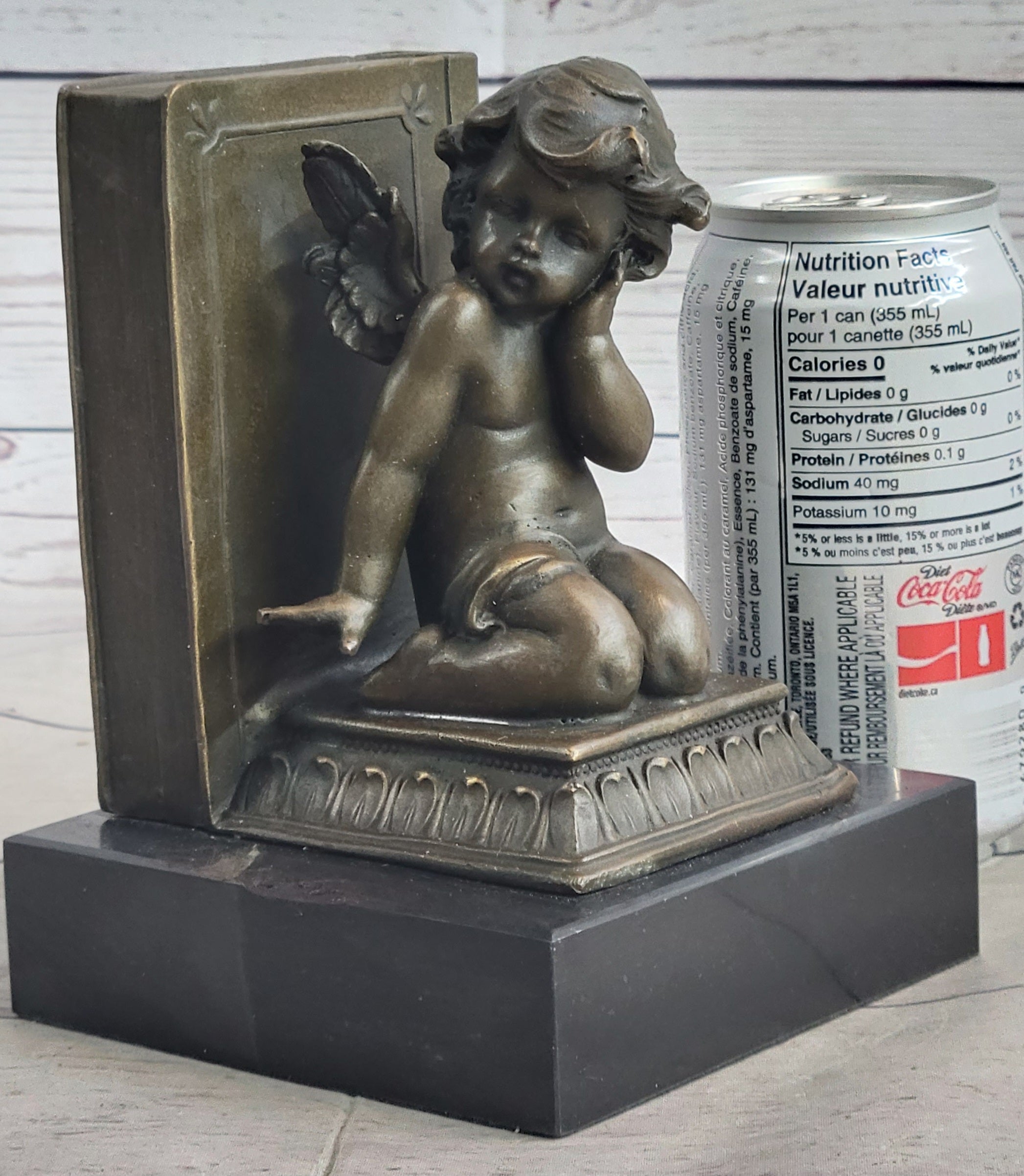 Bronze Cherubim Pair of Bookends 6" x 9"
