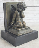 Bronze Cherubim Pair of Bookends 6" x 9"