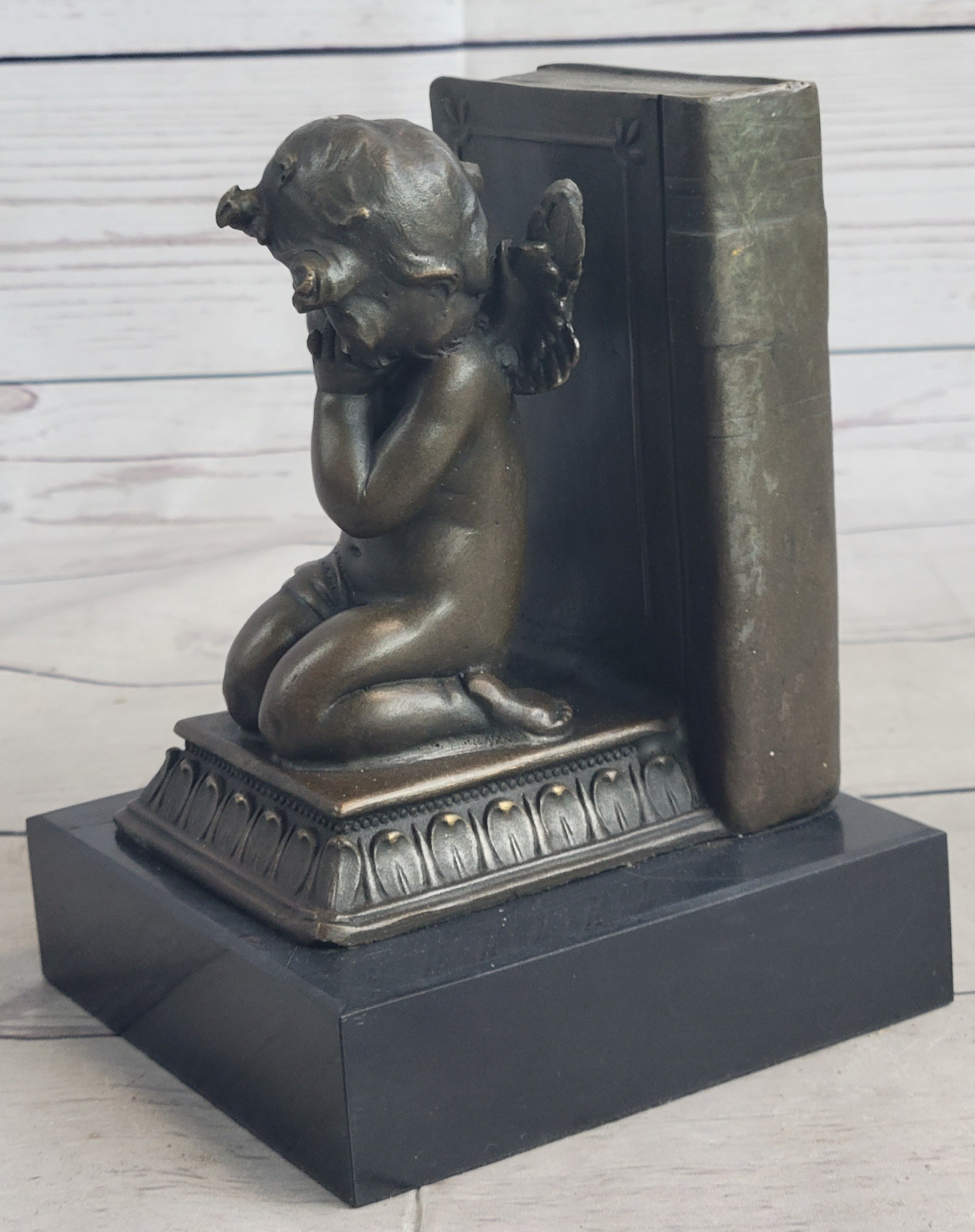 Bronze Cherubim Pair of Bookends 6" x 9"