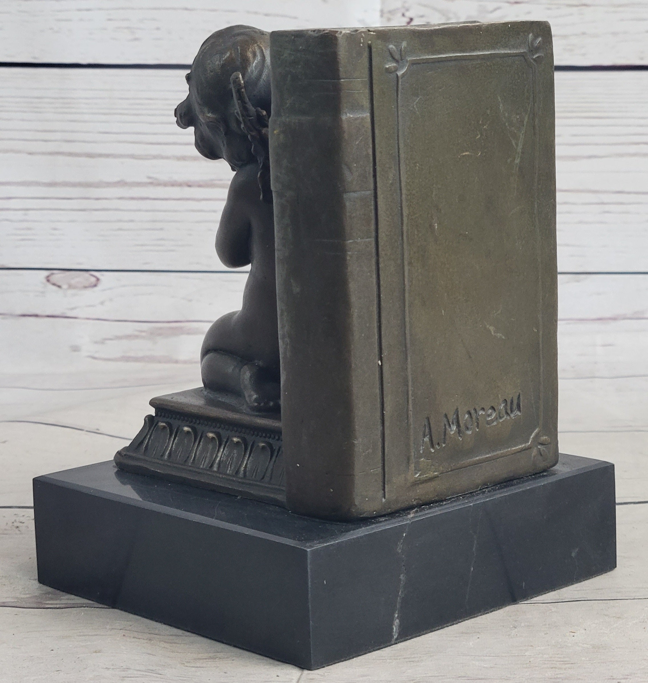 Bronze Cherubim Pair of Bookends 6" x 9"