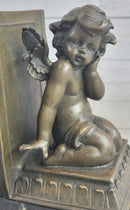 Bronze Cherubim Pair of Bookends 6" x 9"