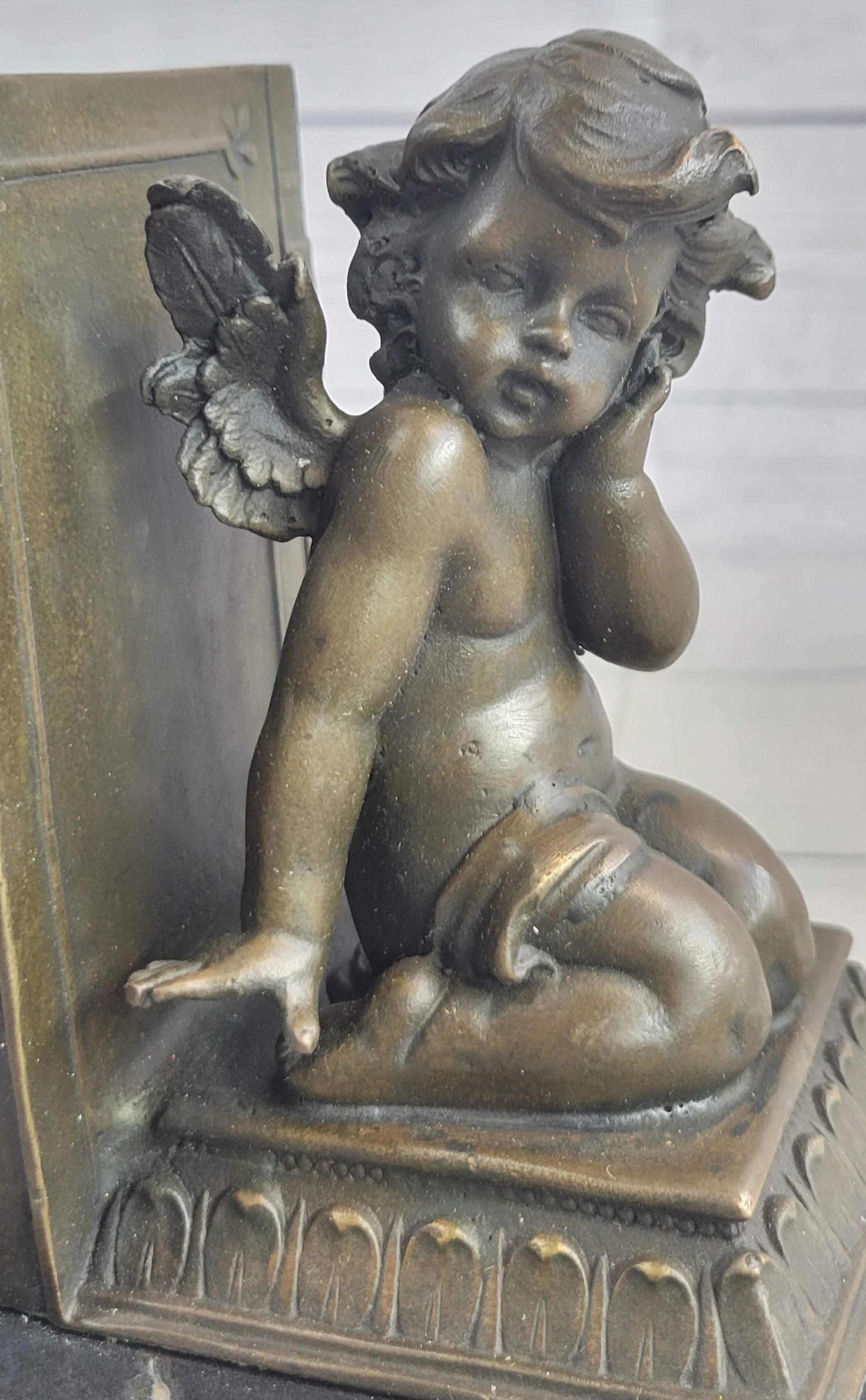 Bronze Cherubim Pair of Bookends 6" x 9"