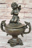 Baby Angel Praying Trinket Jewelry Box Bronze Sculpture
