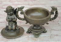 Baby Angel Praying Trinket Jewelry Box Bronze Sculpture