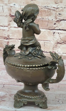 Baby Angel Praying Trinket Jewelry Box Bronze Sculpture