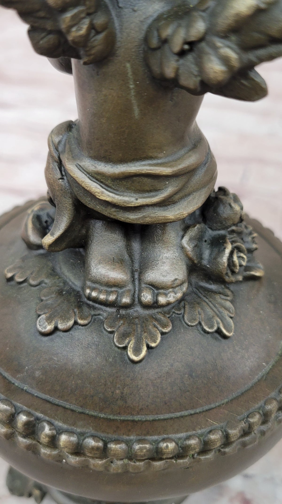 Baby Angel Praying Trinket Jewelry Box Bronze Sculpture