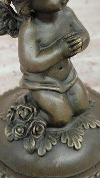 Baby Angel Praying Trinket Jewelry Box Bronze Sculpture
