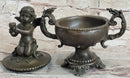 Bronze Cherub Urn Jewelry Trinket Box 8" x 6"