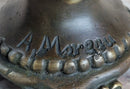 Bronze Cherub Urn Jewelry Trinket Box 8" x 6"