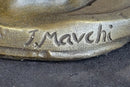 Bronze Sculpture of Young Girl on Marble Base by J. Mavchi