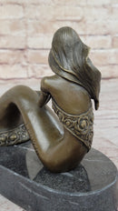 Abstract Female Figure Sitting Mermaid Style Bronze Sculpture
