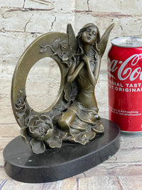 Hot Cast Fairy Bronze Sculpture Marble Base