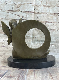 Hot Cast Fairy Bronze Sculpture Marble Base
