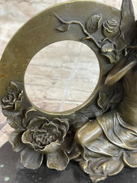 Hot Cast Fairy Bronze Sculpture Marble Base