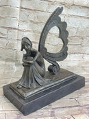 Angel Memorial Picture Holder Frame Bronze 19" x 8"
