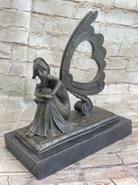 Angel Memorial Picture Holder Frame Bronze 19" x 8"