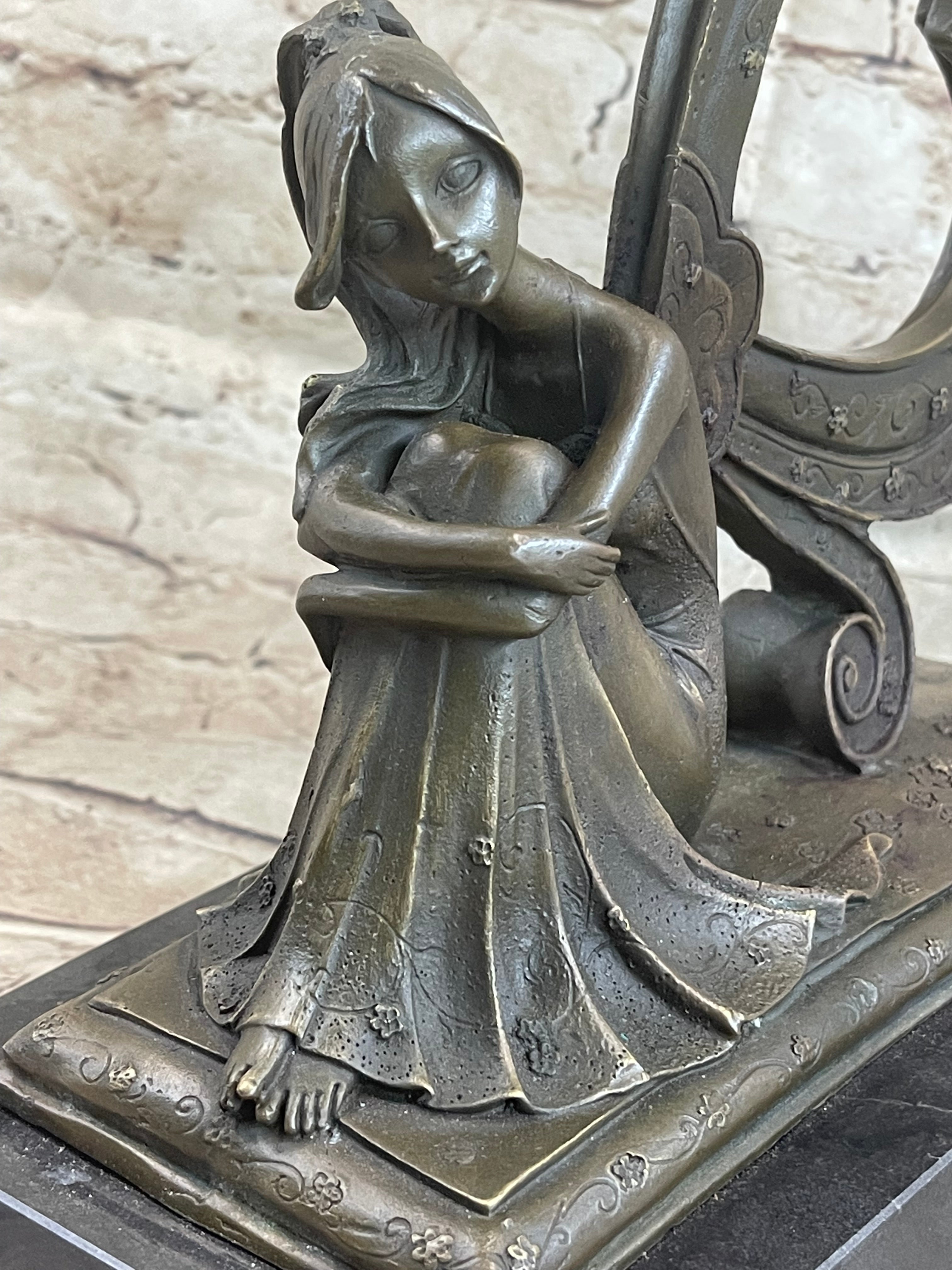 Angel Memorial Picture Holder Frame Bronze 19" x 8"