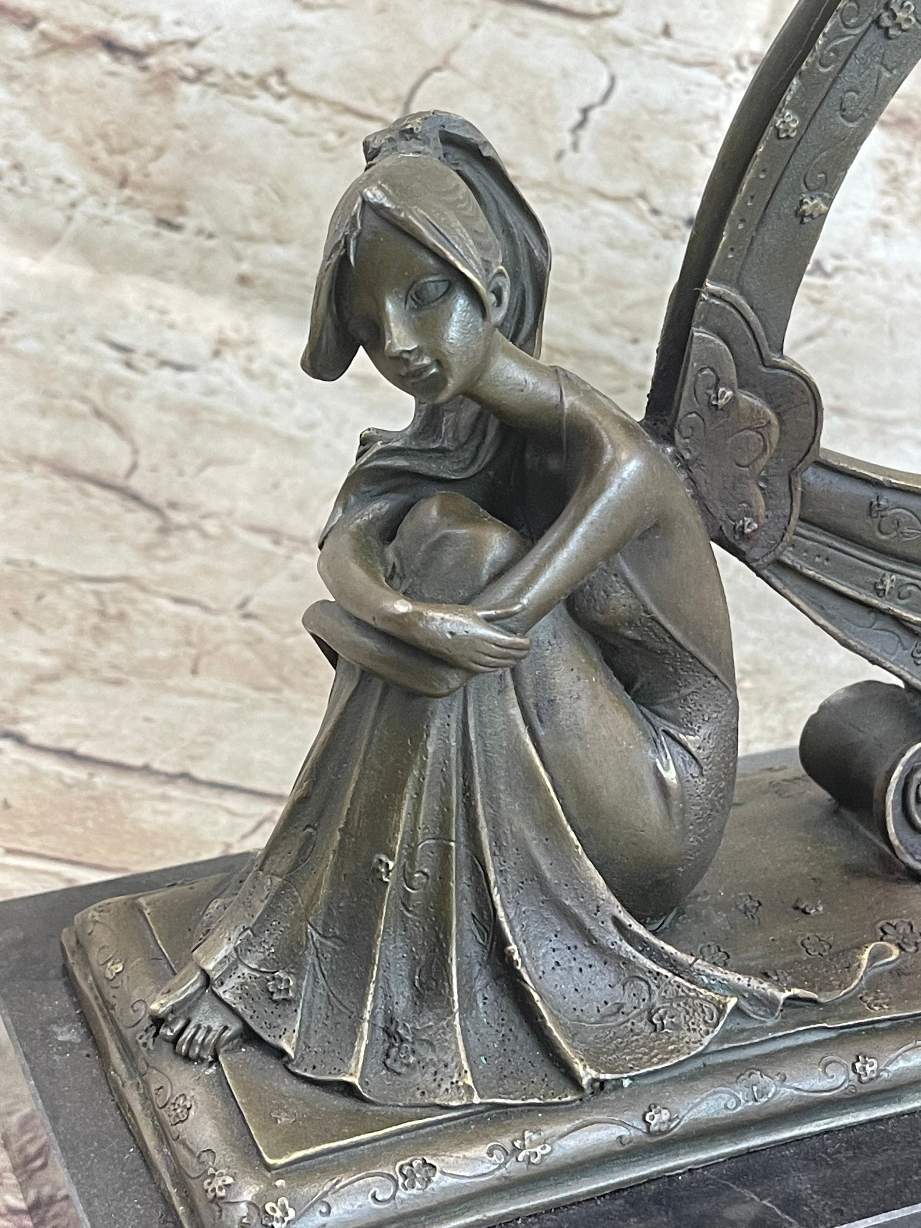 Angel Memorial Picture Holder Frame Bronze 19" x 8"
