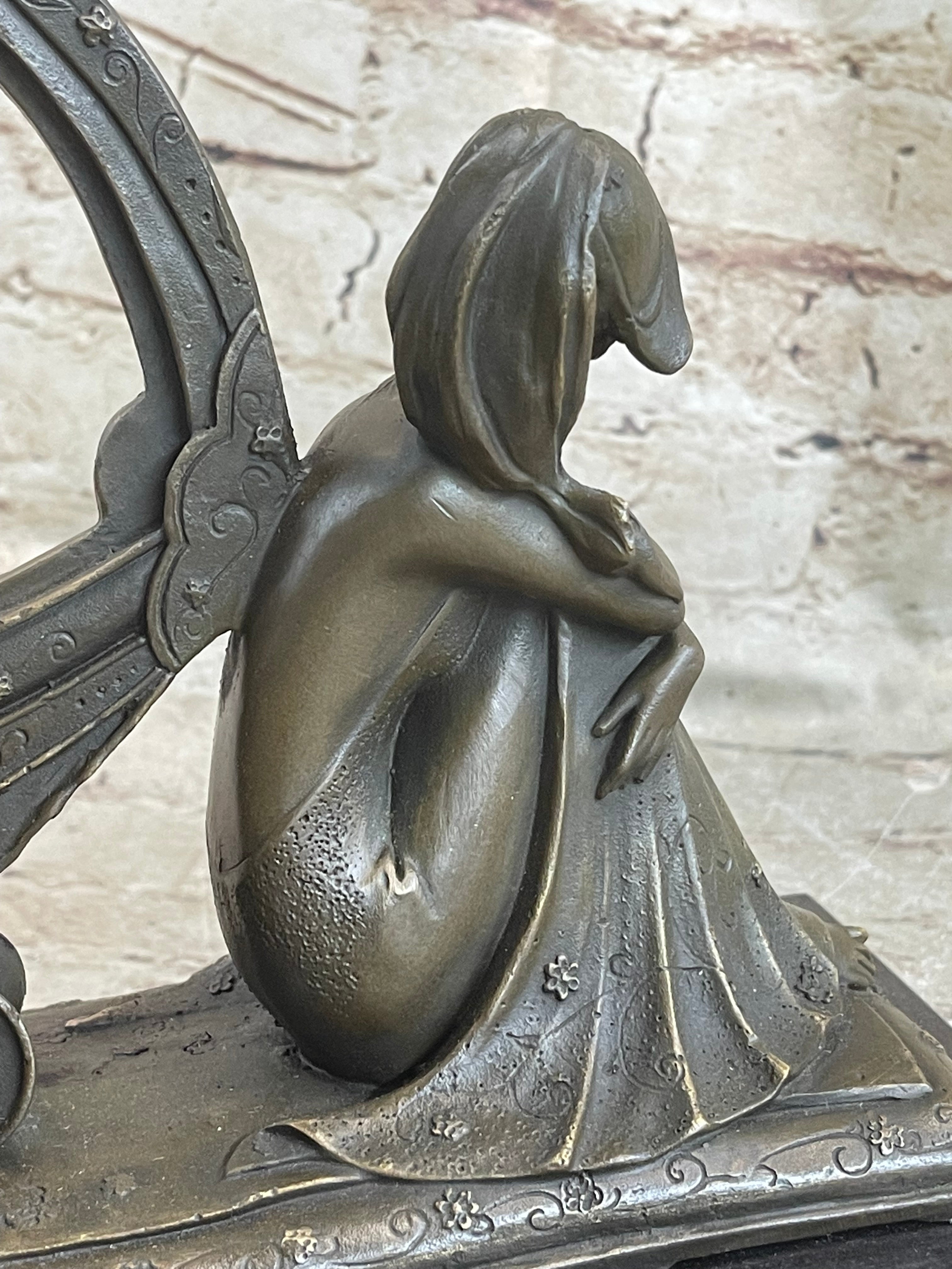 Angel Memorial Picture Holder Frame Bronze 19" x 8"