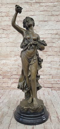 Bronze Bacchante in Joyous Celebration with Grapes and Wine by Milo