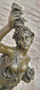 Bronze Bacchante in Joyous Celebration with Grapes and Wine by Milo