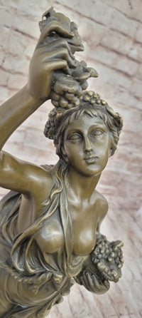 Bronze Bacchante in Joyous Celebration with Grapes and Wine by Milo
