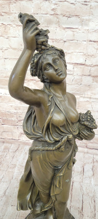 Bronze Bacchante in Joyous Celebration with Grapes and Wine by Milo