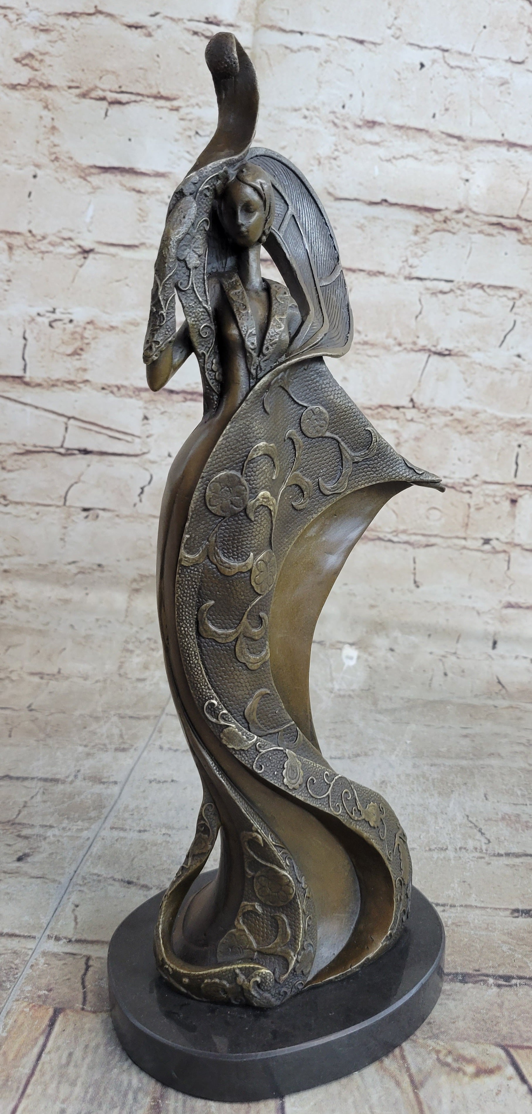 Signed Mavchi Fashion Girl Bronze Sculpture