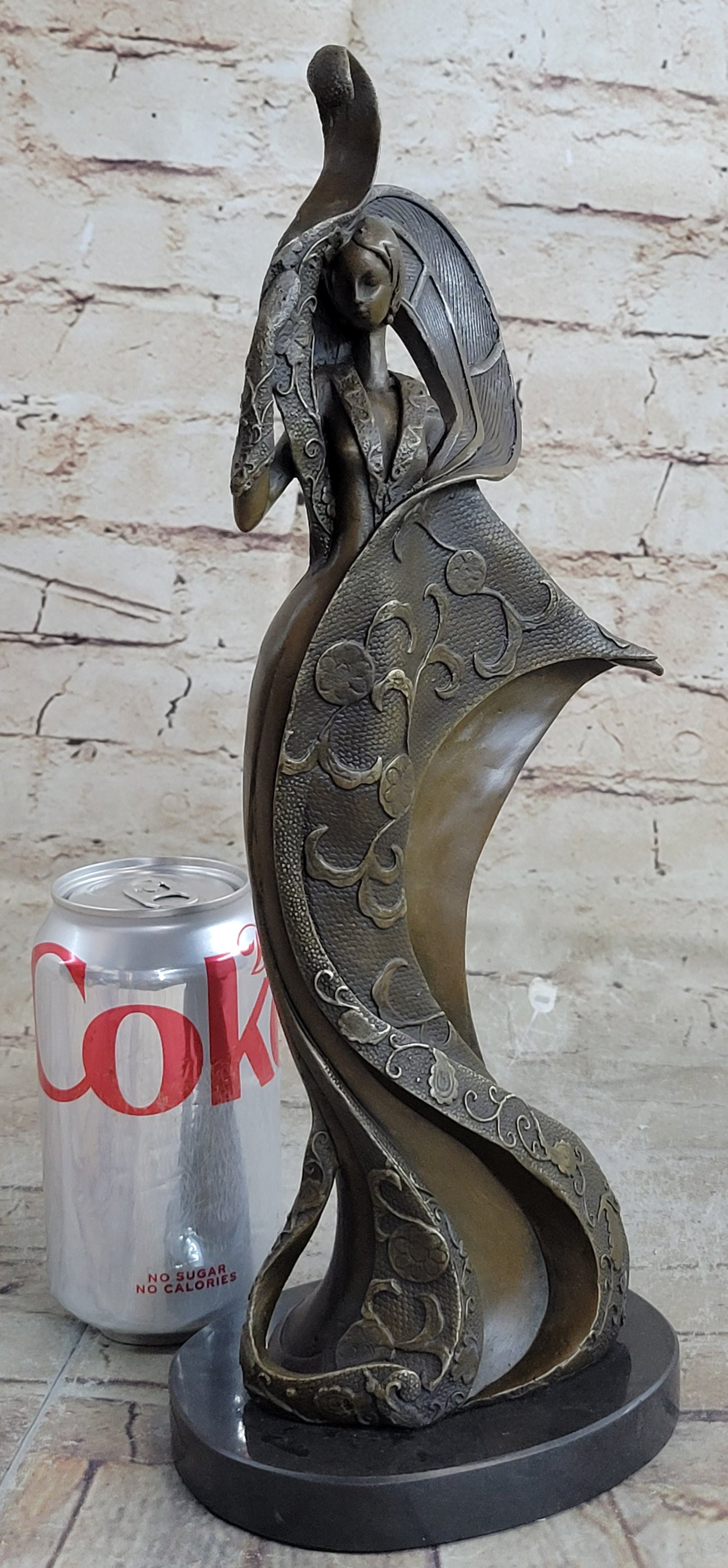 Signed Mavchi Fashion Girl Bronze Sculpture
