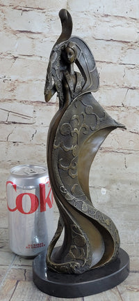 Signed Mavchi Fashion Girl Bronze Sculpture