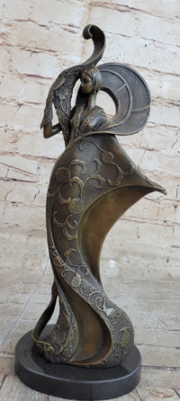 Signed Mavchi Fashion Girl Bronze Sculpture