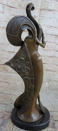 Signed Mavchi Fashion Girl Bronze Sculpture