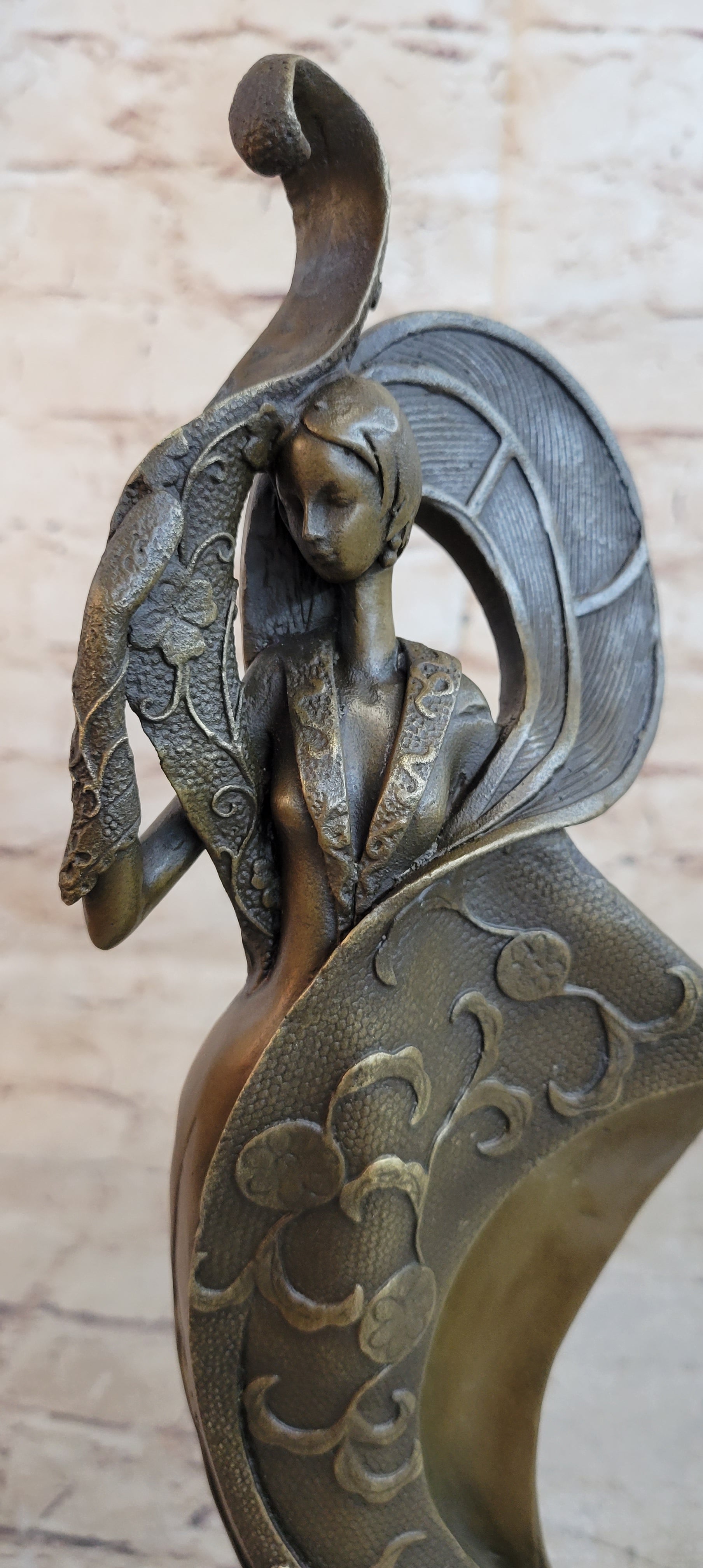 Signed Mavchi Fashion Girl Bronze Sculpture