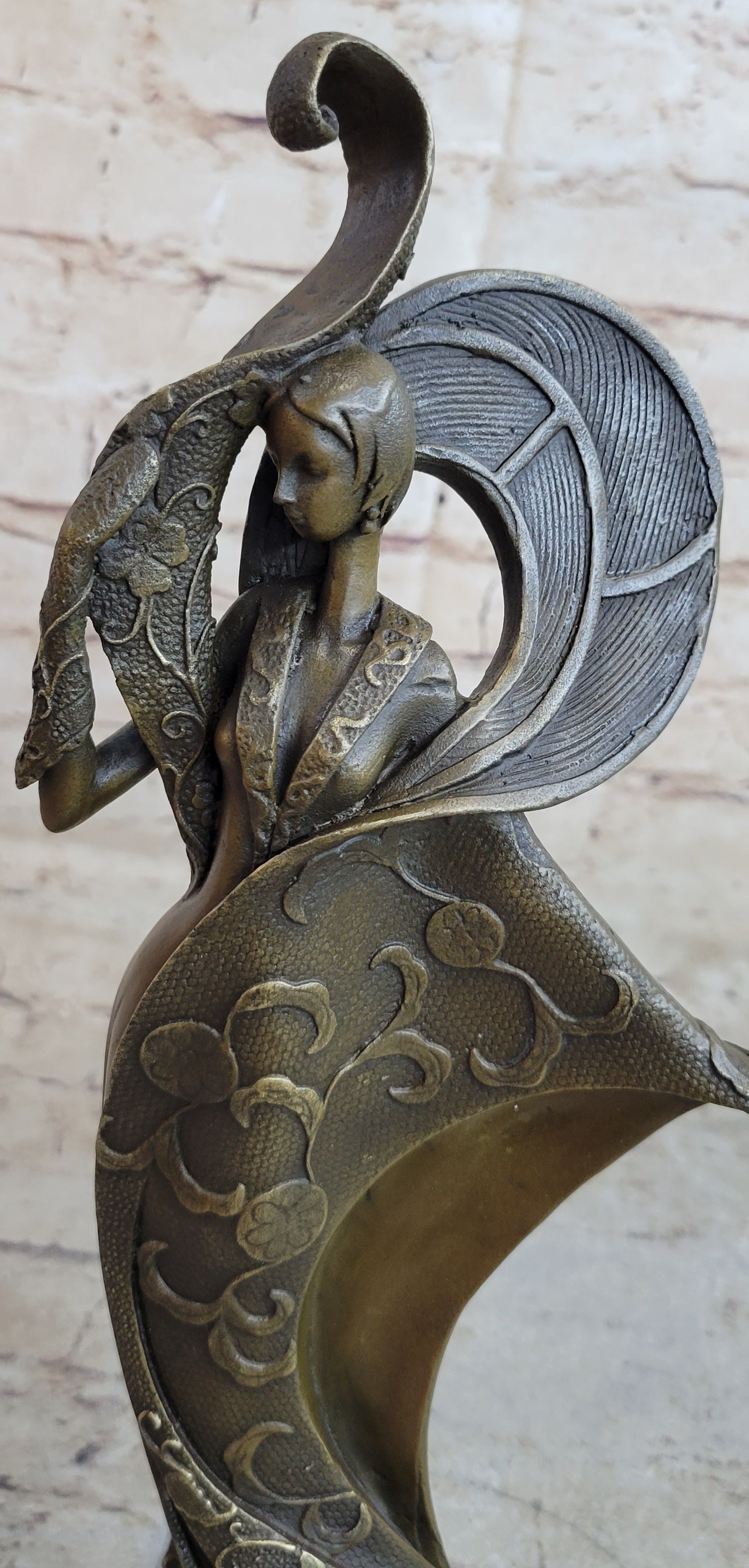 Signed Mavchi Fashion Girl Bronze Sculpture