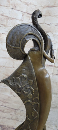 Signed Mavchi Fashion Girl Bronze Sculpture